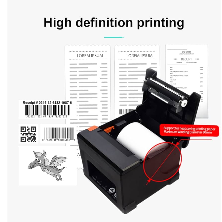 Amazon.com: GZGYNADAST POS Kitchen resturant Printer, 80mm 3